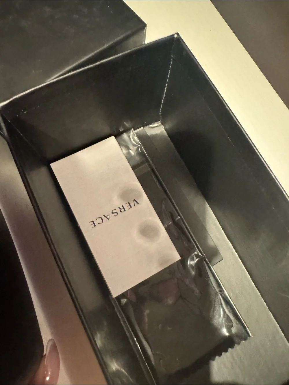 Versace White Oval Sunglasses with Dark Lenses